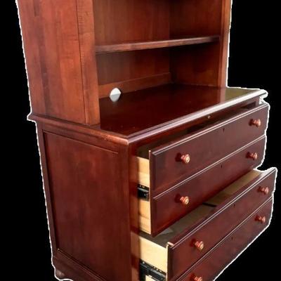 ETHAN ALLEN BRITISH CLASSICS BOOKCASE W FILING CABINET