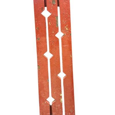 ANTIQUE PRIMITIVE RED SHUTTER 54"