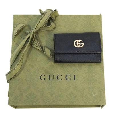 GUCCI PEBBLED LEATHER KEY HOLDER