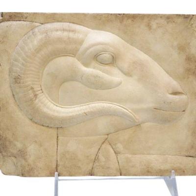 THE METROPOLITAN MUSEUM OF ART EGYPTIAN RAM-HEADED DIVINITY RELIEF PLAQUE