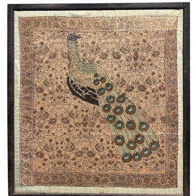 ANTIQUE TURKISH KEYSERI PEACOCK TEXTILE