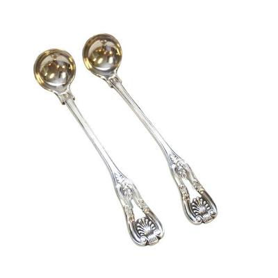 2 HAYDEN & GREGG CHARLESTON SC COIN SILVER CREAM / SAUCE SPOONS