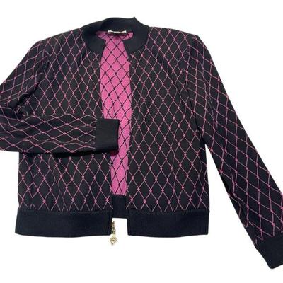 VINTAGE ST. JOHN SPORT BY MARIE GRAY BLACK & PINK JACKET