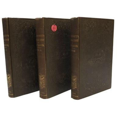 1847 EDITIONS OF PRESCOTT'S CONQUEST OF MEXICO IN 3 VOLUMES