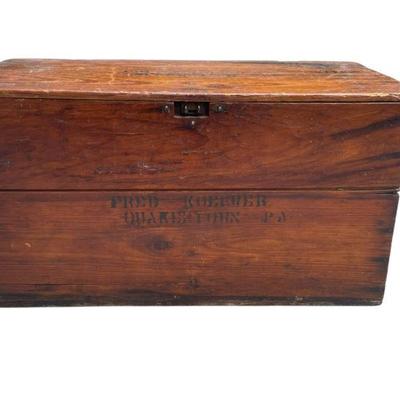 VINTAGE WOOD AMMO CRATE BOX PA