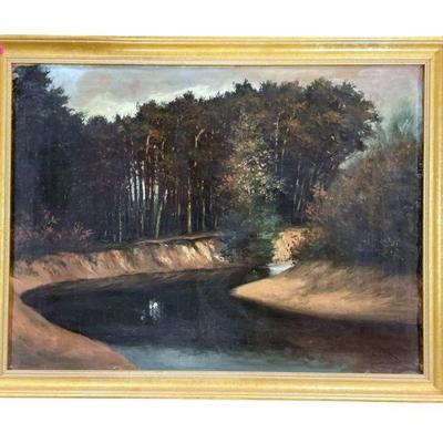 ORIGINAL C. SMIT (dutch 20th c) LANDSCAPE OIL ON CANVAS