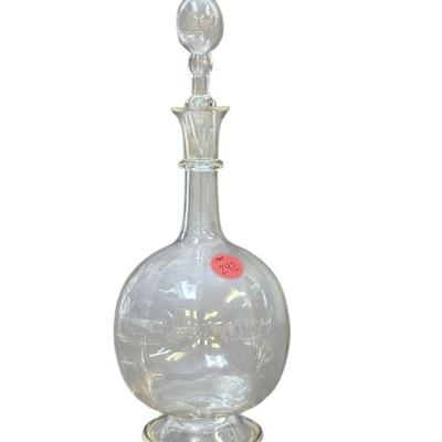 ART DECO HAND BLOWN GLASS DECANTER