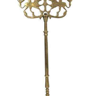 VINTAGE TALL BRASS LION CANDELABRA 21.5"