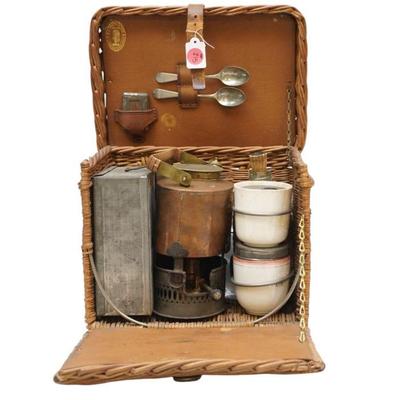 EDWARDIAN ENGLISH EN ROUTE TEA PICNIC BASKET