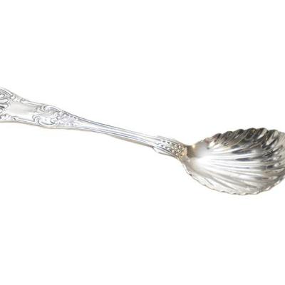 CHARLESTON COIN SILVER SERVING SPOON SCALLOPED BOWL