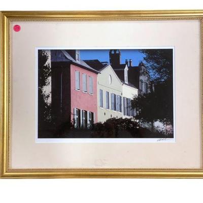 FRAMED RAINBOW ROW CHARLESTON PHOTOGRAPH