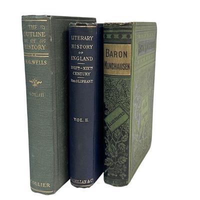 LOT OF ANTIQUE BOOKS - 3 DIFFERENT VOLUMES