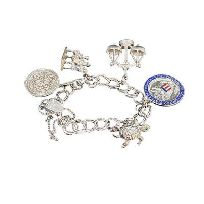 STERLING SILVER CHARM BRACELET