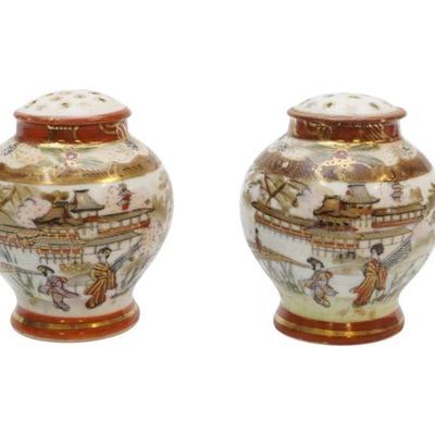 ANTIQUE JAPANESE IMARI SALT AND PEPPER SHAKERS