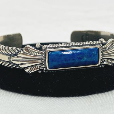 R Stamped Sterling Cuff 