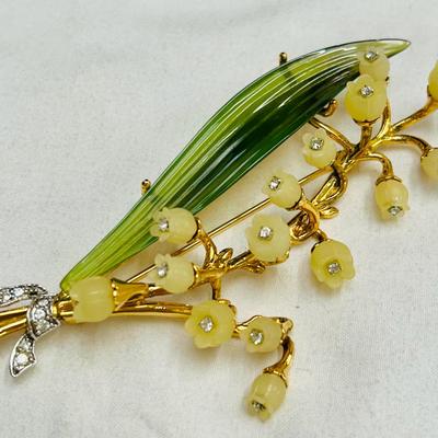 RARE Joan Rivers LILY of The VALLEY Pin