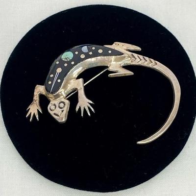 Frank Yazzie FY Sterling Lizard Pin 