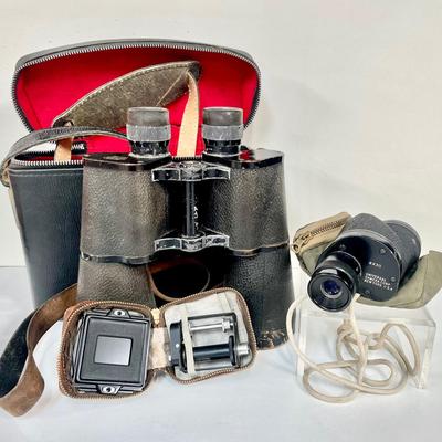 Vintage Decimal Binoculars, Monocular & Rolleimeter