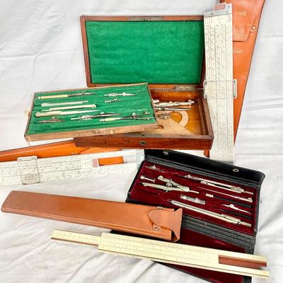 Soviet Union Slide Rules & Antique Drafting Sets 