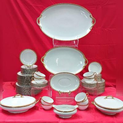 73pc GDA Limoges Porcelain China Set