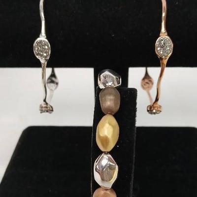 Artecd' Argento Sterling Drusy Quartz & Silver Sterling Bangles