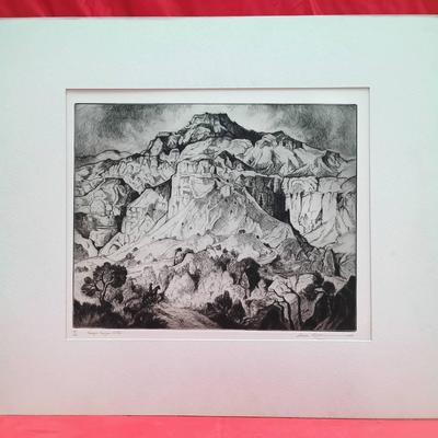 Gene Kloss "Navajo Canyon Cliffs" Original Drypoint Print
