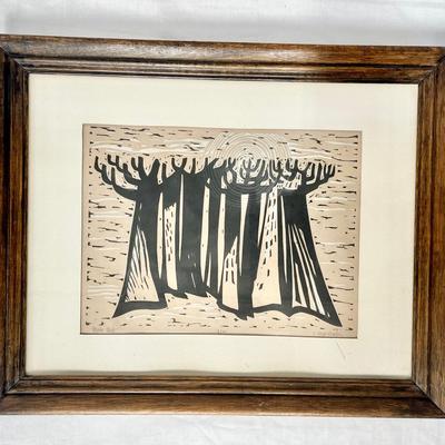 “Moon Web” Framed Lithograph By I. Capossela 