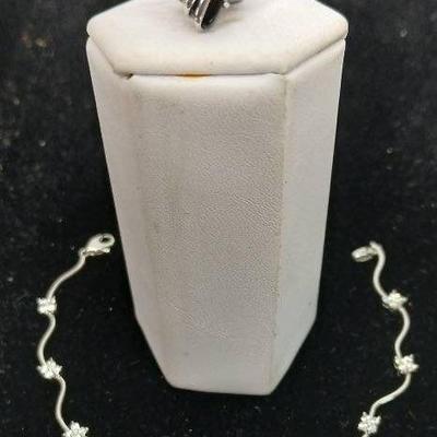 10K Gold/Cubic Zirconia Bracelet & 10K Gold Ring 