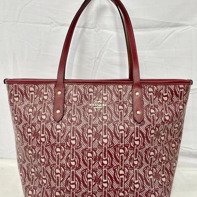 Purple Burgundy COACH Tote Bag