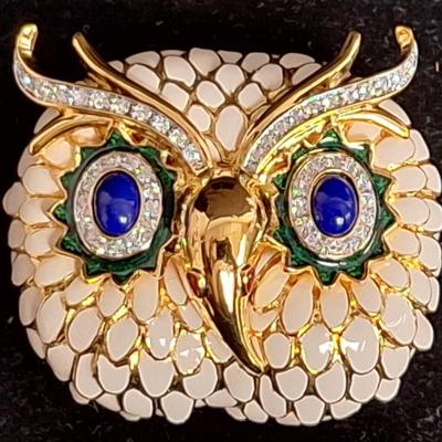 Kenneth Jay Lane's Wise Owl Enamel Pin 