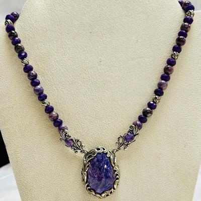Carolyn Pollack Sterling Charoite Necklace
