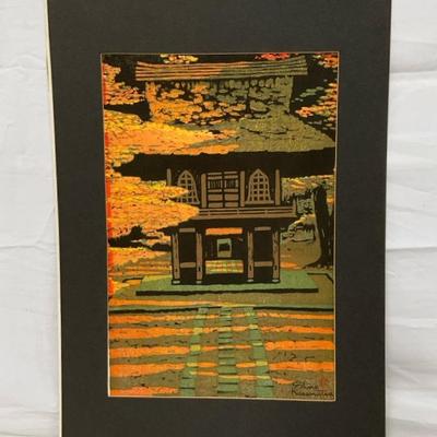 Woodblock Print, “Heirinji Temple”, By Shiro Kasamatsu 