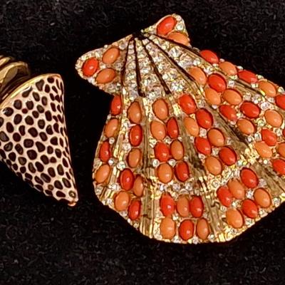 2 Vintage KJL Kenneth Jay Lane Brooch Pins