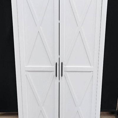 Tower Tall White Cupboard w/Shelving 
