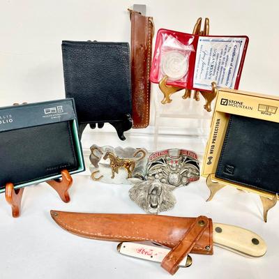 Genuine Leather Wallets, Vintage Frontier 442F Imperial Knife & More
