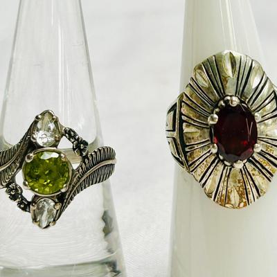 (2) Carolyn Pollack Gemstone Rings (sz 7.5 & 6)