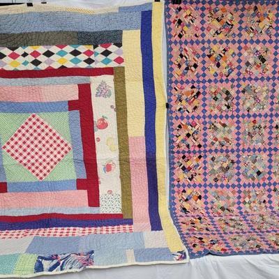 Two Vintage Handstitched Quilts #1