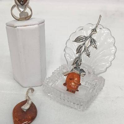 Baltic Topaz and Sterling Silver- Ring - Pin & Pendant