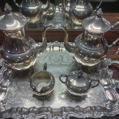 Silver On Copper Tea Service 