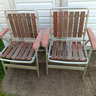 Two Outdoor Folding Chairs 
