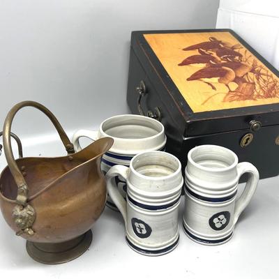 Williamsburg Ceramics, Coal Scuttle & Ducks Unlimited Box