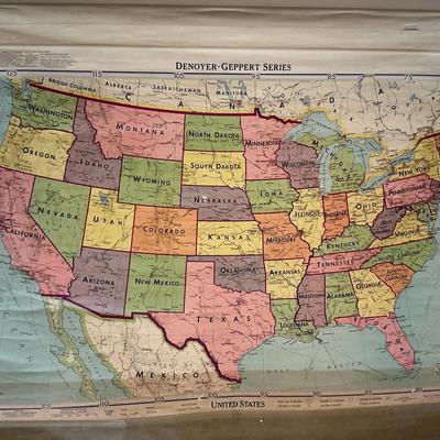 Denoyer-Geppert Series 1967 USA Screen Map