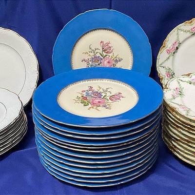 Lot Of Assorted 10” Fine China Dinner Plates