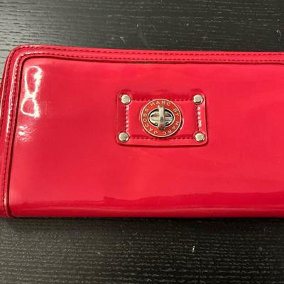 Marc Jacobs Lobster Colored Patent Leather Zip Around Wallet 