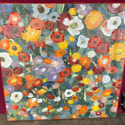 Embellished Poppy Painting 36x36