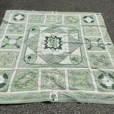 Green Machine Quilted Victorian Quilt