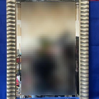 Antiqued Silver Wood Frame Wall Mirro