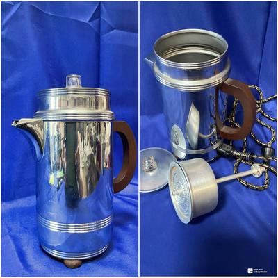 Vintage Chrome Manning Bowman Electric Coffee Percolator MCM