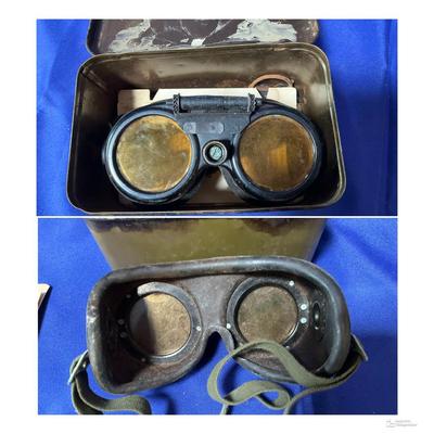 Vintage WWII Variable Density Goggles In Case
