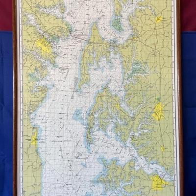 Framed Chesapeake Bay Nautical Chart